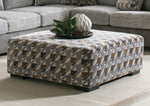 Alannah Patterned Burlap Weave Ottoman