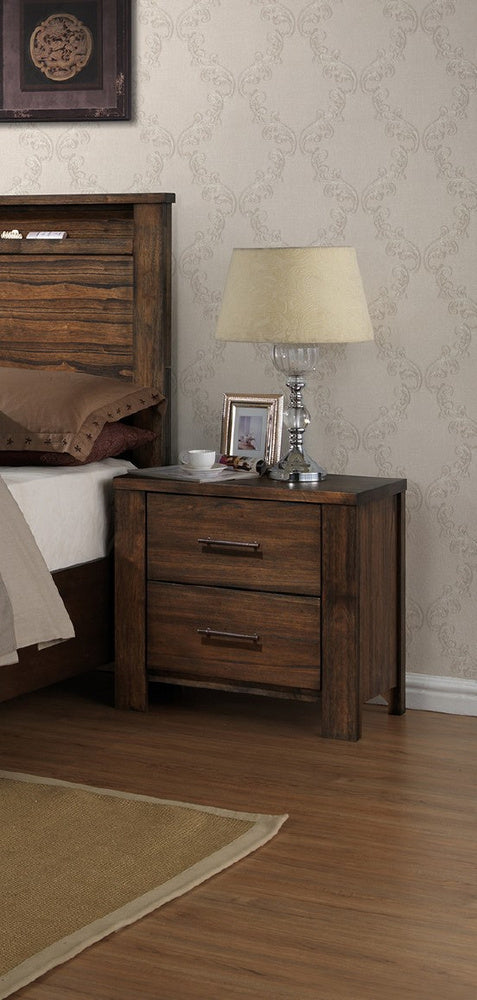 Rosalinda Natural Finish Wood 2-Drawer Nightstand