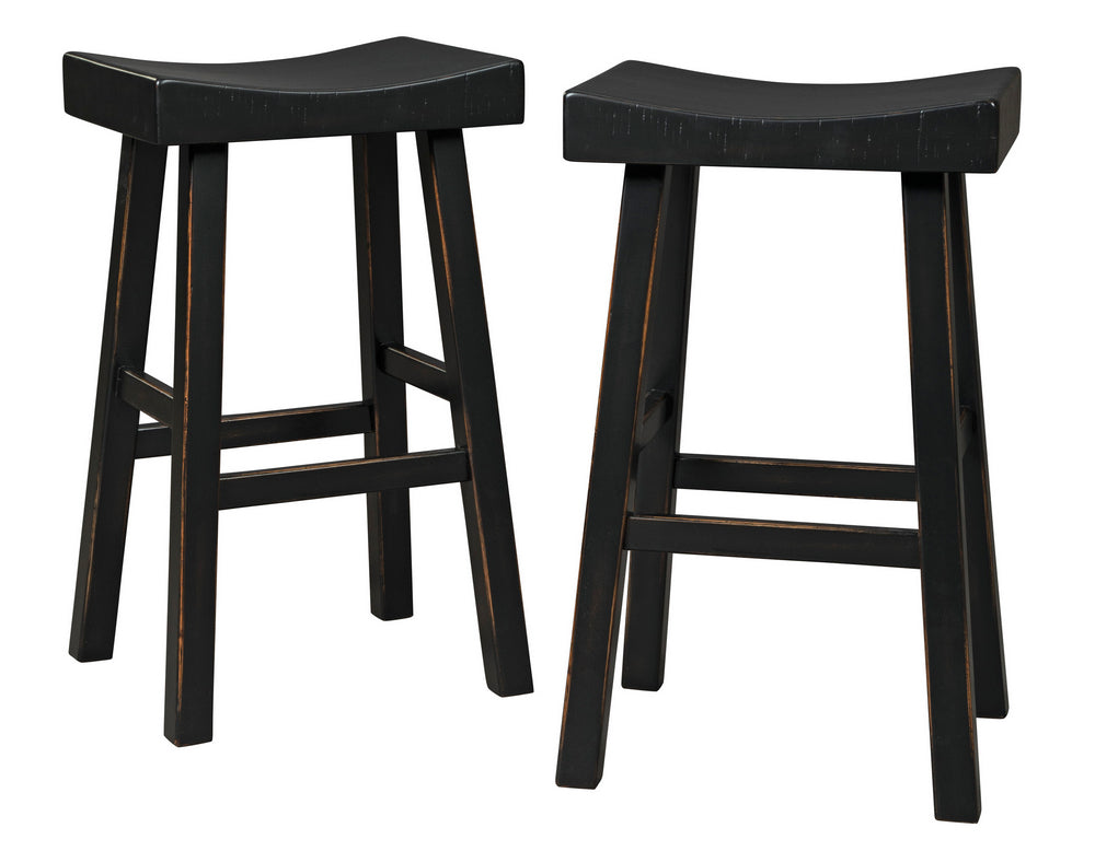 Glosco 2 Black Wood Tall Stools