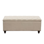 Park Ave Desert Sand Linen Lift-Top Storage Bench