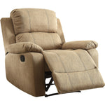 Bina Light Brown Polished Microfiber Manual Recliner