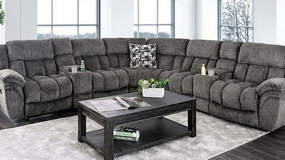 Irene 7-Pc Gray Manual Recliner Sectional