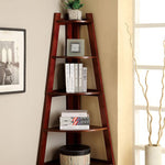 Lyss Cherry Wood Ladder Shelf 5-Tier