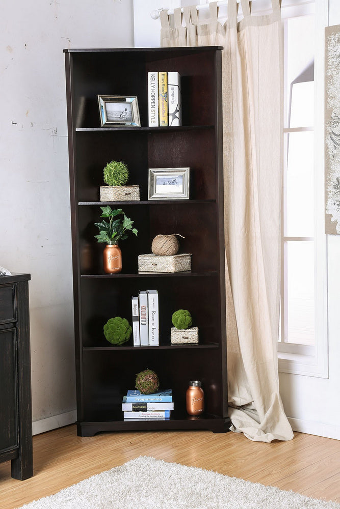 Rockwall Dark Walnut Solid Wood Bookshelf