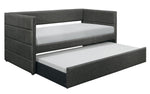 Vining Dark Gray Fabric Twin Daybed with Trundle