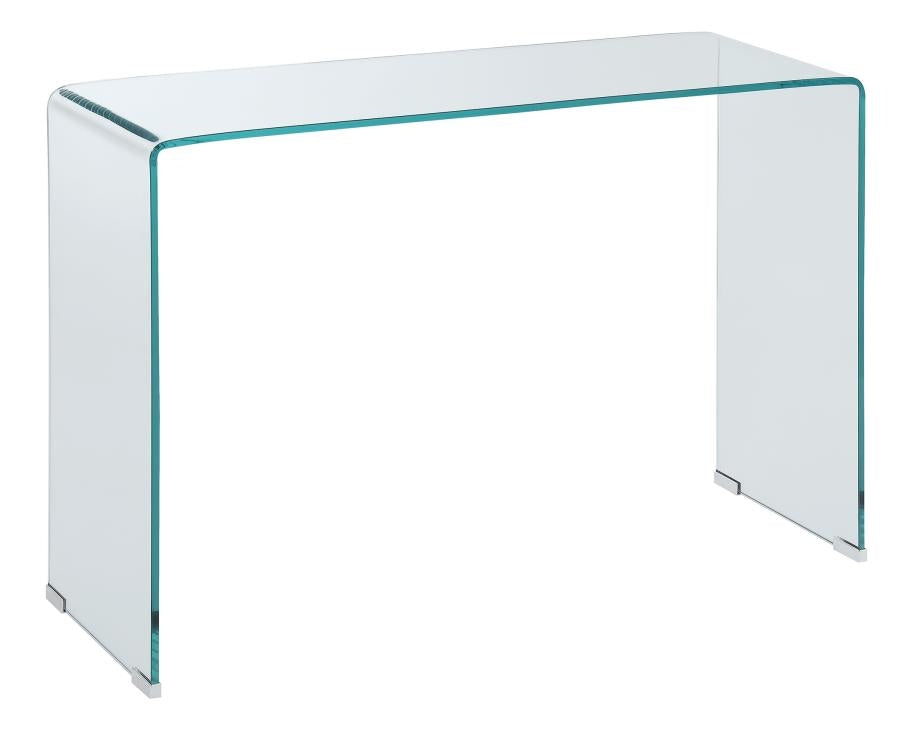 Highsmith Modern Clear Tempered Glass Sofa Table