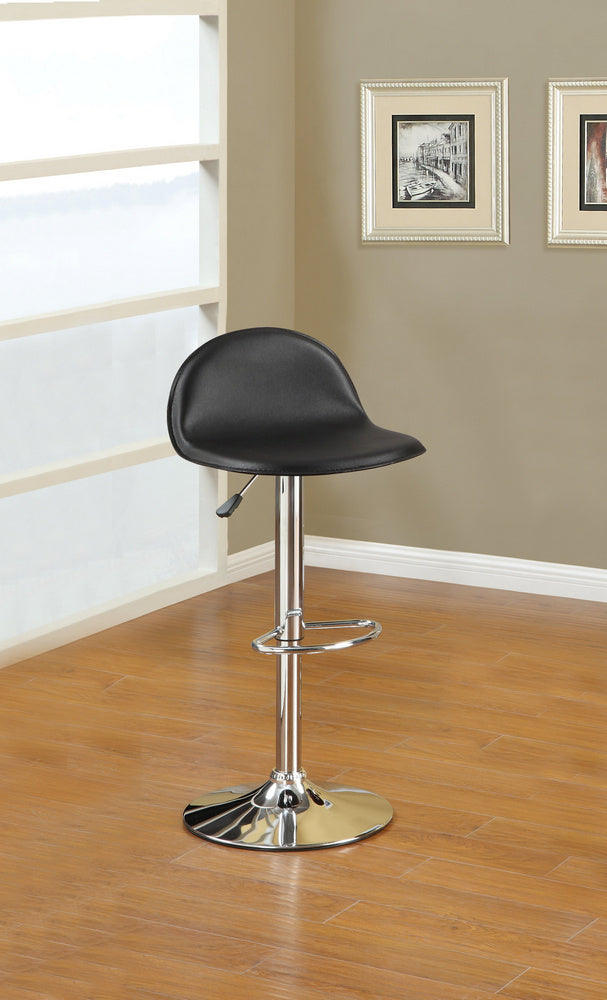 Alexia 2 Black Faux Leather/Chrome Metal Bar Stools