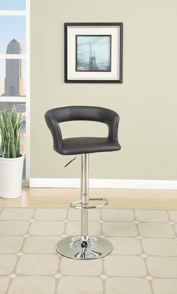 Charline 2 Black Faux Leather/Chrome Metal Bar Stools