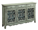 Donata Antique Green Wood 3-Door Accent Cabinet