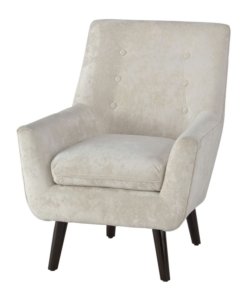 Zossen Ivory Velvet Accent Chair