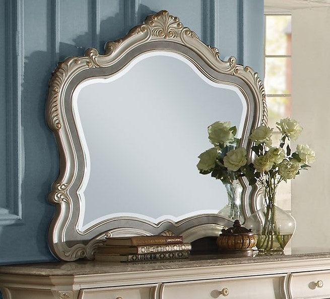 Chantelle Pearl White Wood Frame Mirror