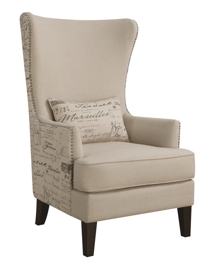 Rosera Cream Linen-Like Fabric Accent Chair