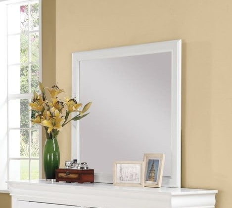 Louis Philippe III White Wood Dresser Mirror