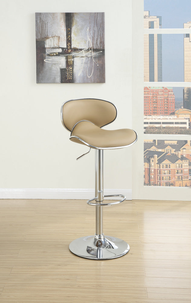 Amour 2 Brown Faux Leather/Chrome Metal Bar Stools