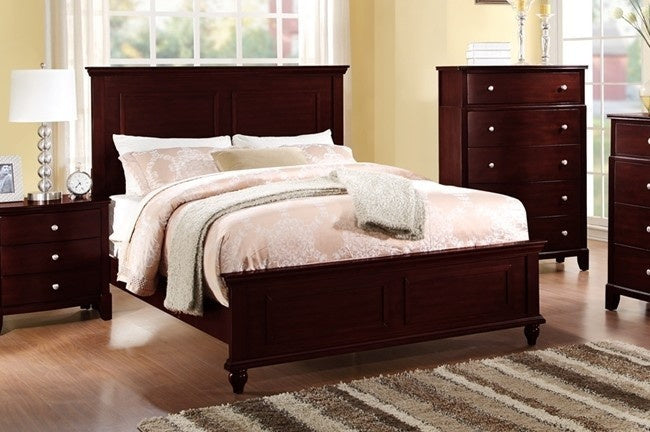 Emilia Dark Brown Wood Queen Bed