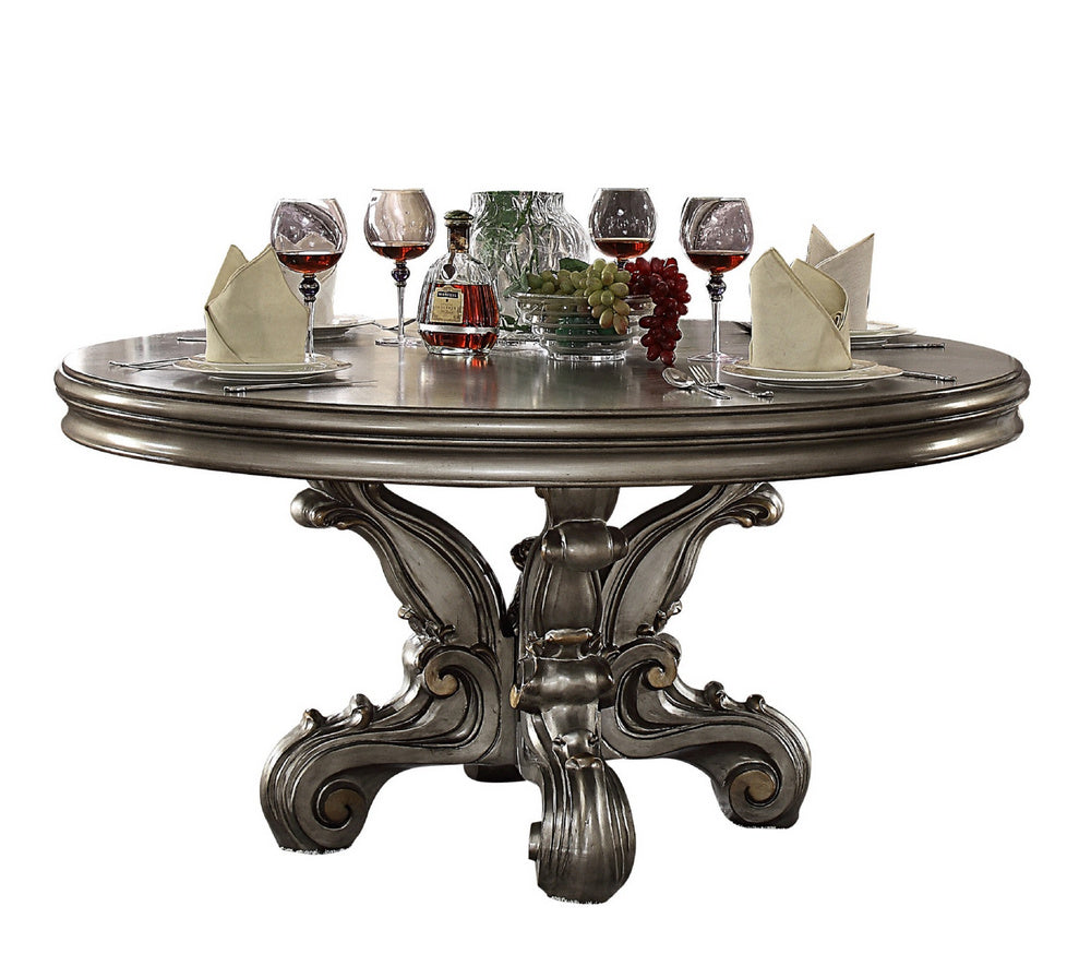 Versailles Antique Platinum Round Dining Table