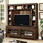 Hopkins Dark Walnut Wood Entertainment Center