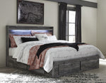 Baystorm Gray Wood King Platform Bed with Underbed Storage