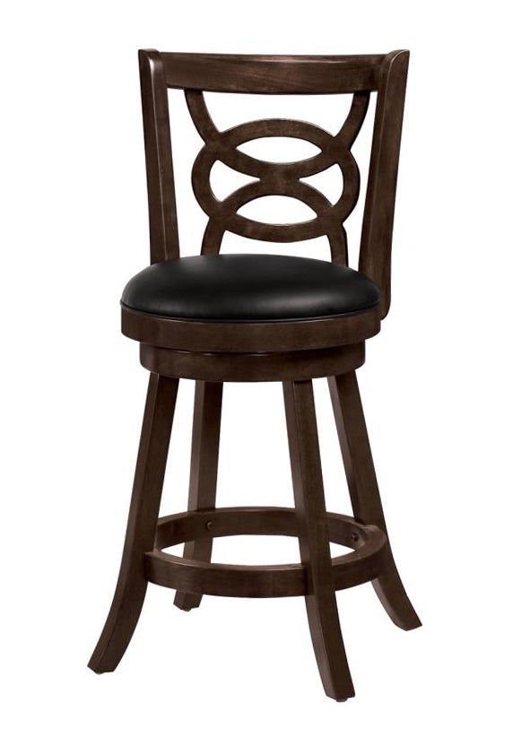 Sanchia 2 Espresso/Black Leatherette Counter Height Stools