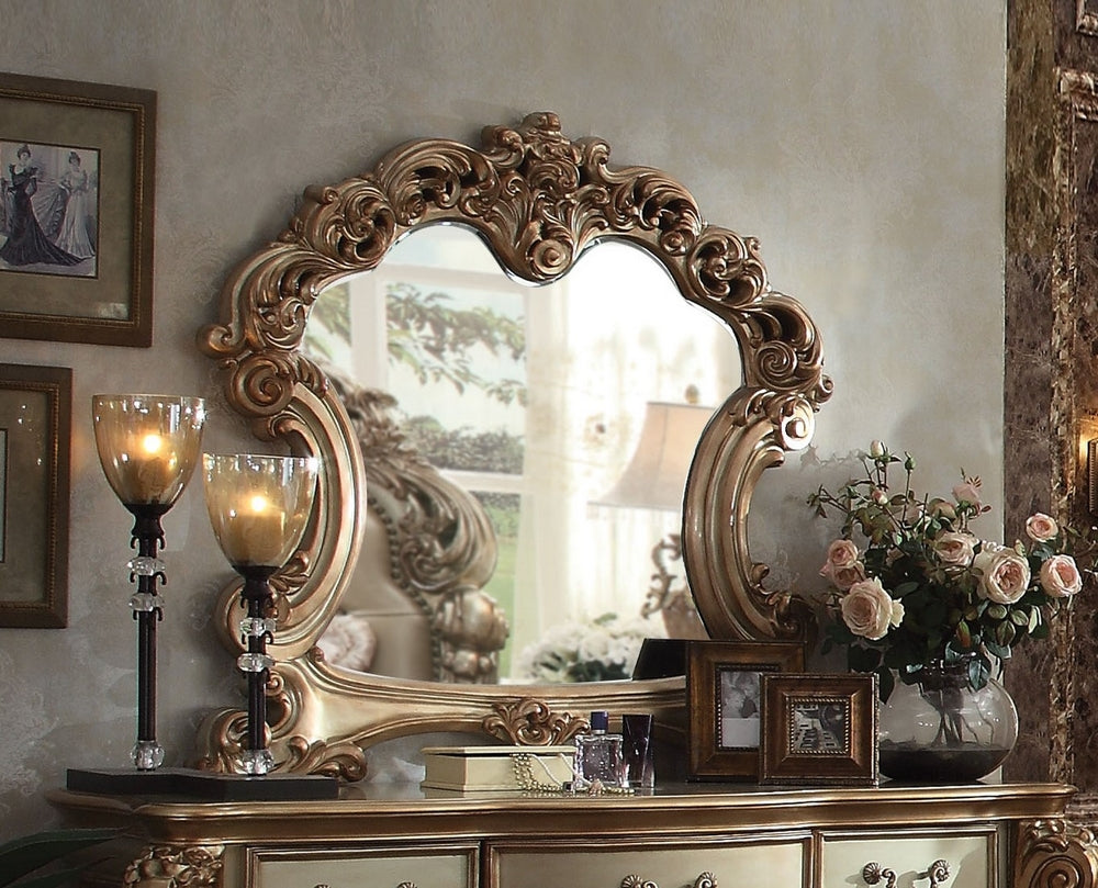 Vendome Gold Patina/Bone Wood Dresser Mirror