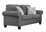 Agleno Charcoal Fabric Loveseat