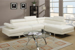 Annamaria White Faux Leather RAF Sectional Sofa