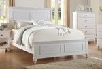 Evelyn White Wood Queen Panel Bed