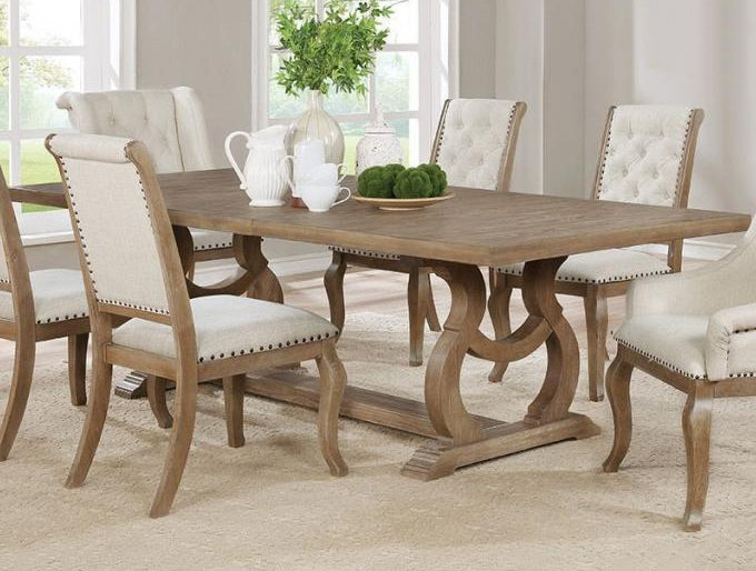 Glen Cove Barley Brown Wood Extendable Dining Table