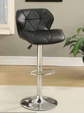 Silvia 2 Black Faux Leather/Chrome Metal Bar Stools