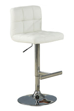 Aila Contemporary 2 White Leatherette Adjustable Bar Stools