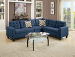 Bobkona Navy Fabric Modular Sectional Sofa