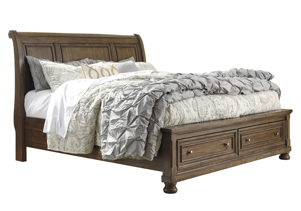 Flynnter Medium Brown Cal King Storage Bed