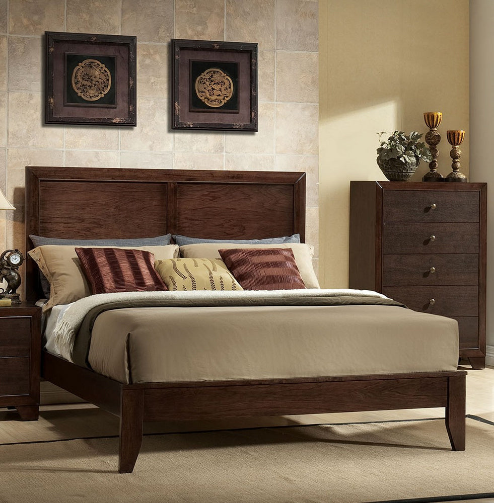 Madison Espresso Wood Cal King Panel Bed