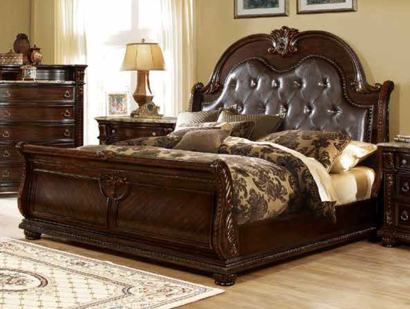 Amber Brown Cherry King Bed (Oversized)