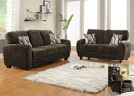 Rubin 3-Pc Chocolate Microfiber Sofa Set