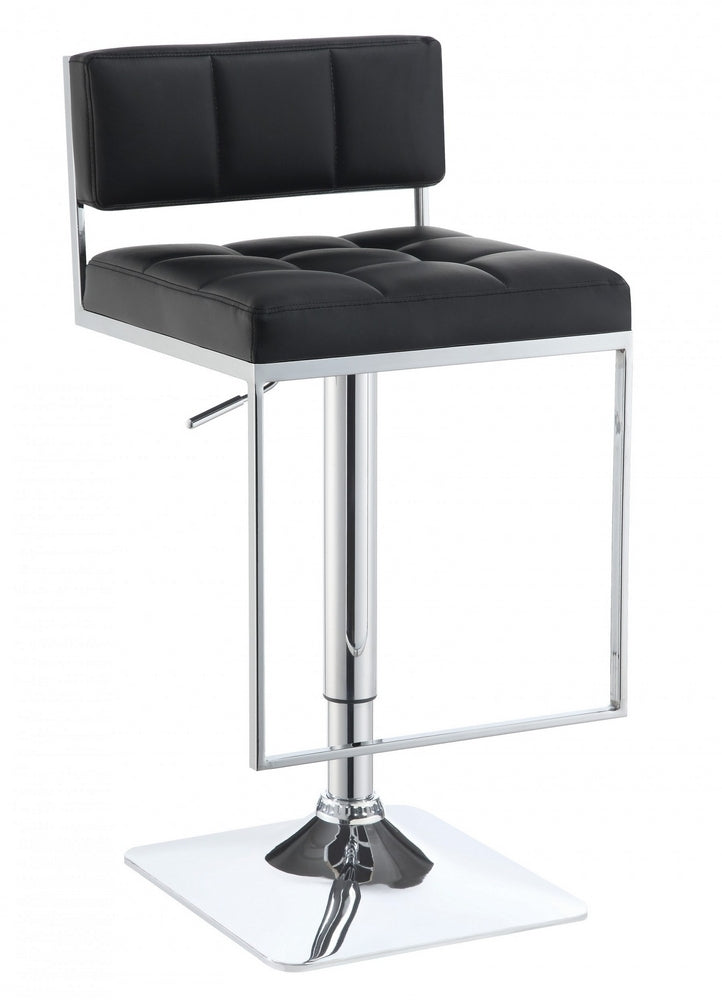 Sevyn Contemporary Black Leatherette Adjustable Bar Stool