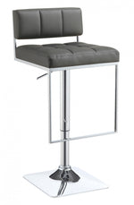 Sevyn Contemporary Grey Leatherette Adjustable Bar Stool