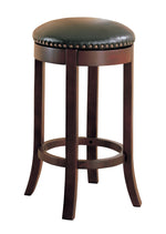 Ruperta 2 Walnut Bar Stools with Dark Brown Leatherette Seat