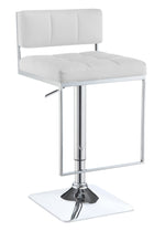 Sevyn Contemporary White Leatherette Adjustable Bar Stool