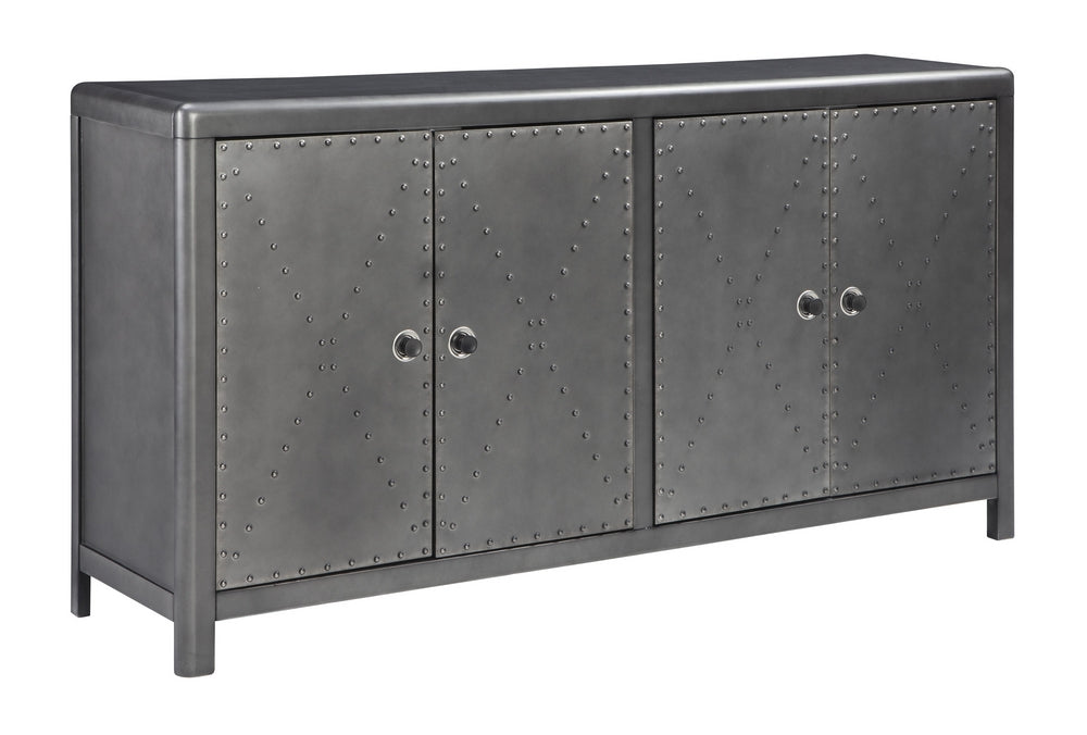 Rock Ridge Gunmetal Wood 4-Door Accent Cabinet