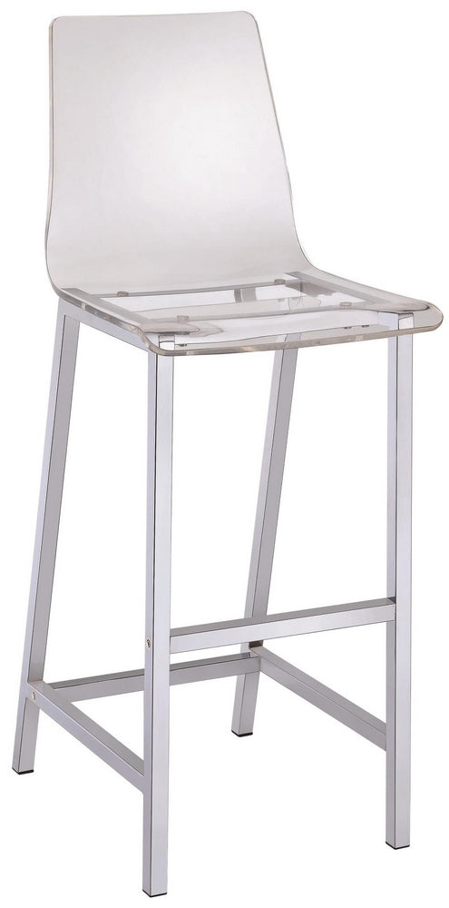 Leifr 2 Chrome Bar Stools with Clear Acrylic Seat