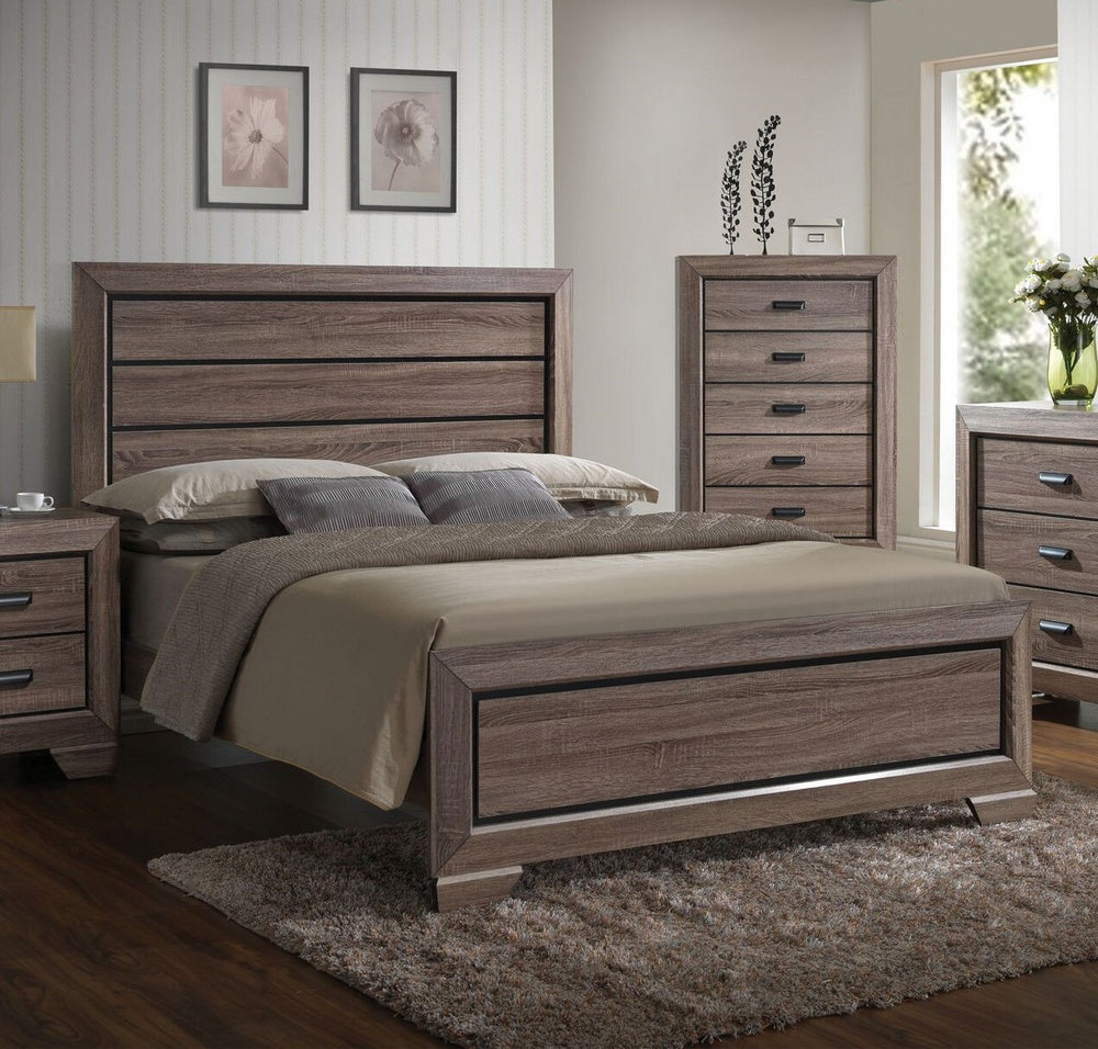 Lyndon Weathered Gray Wood King Bed