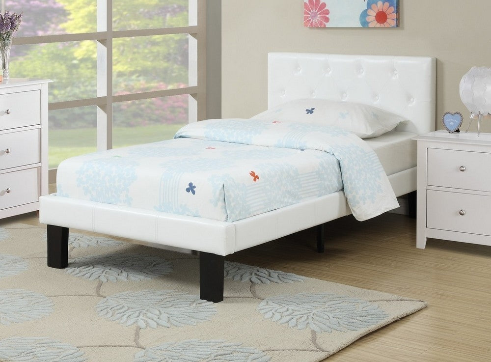 Dodie White Faux Leather Upholstered Full Bed