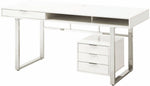 Stella Glossy White Wood Writing Desk