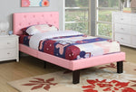 Dodie Pink Faux Leather Upholstered Twin Bed