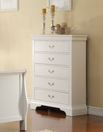 Fiona White Wood 5-Drawer Chest