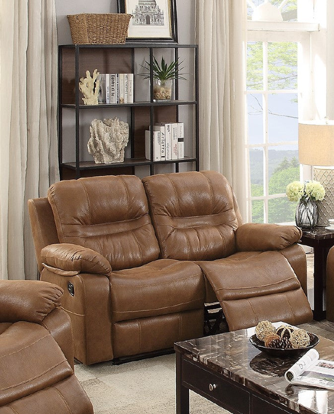 Loretta Dark Brown Leatherette Manual Recliner Loveseat