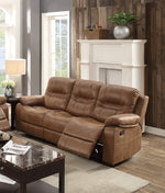 Loretta Dark Brown Leatherette Manual Recliner Sofa