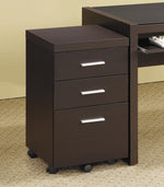 Skylar Cappuccino Wood 3-Drawer File Cabinet