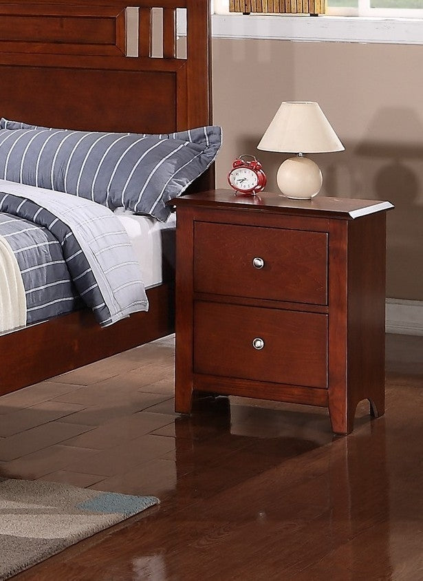 Rosario Cherry Wood 2-Drawer Nightstand